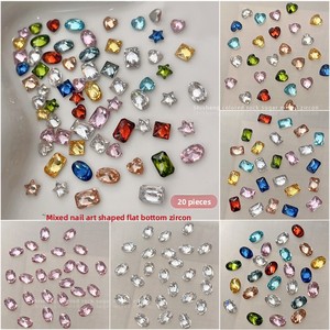 Accessori per Nail Art <span class=keywords><strong>Ying</strong></span> Meng con Zirconi Colorati e Strass, Forme Scintillanti: a Forma di Uovo, Cuore, Stella a Cinque Punte e Forme Irregolari - Product Image 2