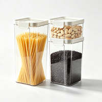 Recipientes Herméticos para Almacenamiento de Alimentos, Modulares, Transparentes, Apilables, con Tapa de Bloqueo, Frascos Herméticos Libres de BPA, Organizador de Granos y Pasta para Despensa