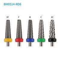 Foret à ongles 5-en-1 Baril conique mince Gel dur bidirectionnel enlevant les mèches à ongles en carbure de beauté