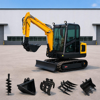 Nouvelle mini-excavatrice sur chenilles Rongyixin HT10 de 1,2 tonne avec moteur Eaton, composants hydrauliques, capacité de godet de 0,025 m³, garantie 1 an