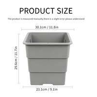 Pots à fleurs carrés en PP légers et durables avec trou de drainage, utilisation intérieure/extérieure, design moderne minimaliste, lot de 21,19 L
