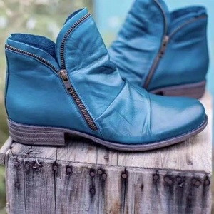 รองเท้าบูทหุ้มข้อแบบมีซิปสำหรับผู้หญิง ไซส์<span class=keywords><strong>ใหญ่</strong></span> 35-43 สินค้าขายดีจาก AliExpress ส่งออกต่างประเทศ รองเท้าหนัง PU แฟชั่นสไตล์อ็อกซ์ฟอร์ดสุดคลาสสิกสำหรับสุภาพสตรี - Product Image 3