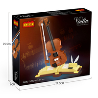 COGO – boîte de construction en plastique pour enfant, Mini-violon, briques, blocs de construction, bricolage