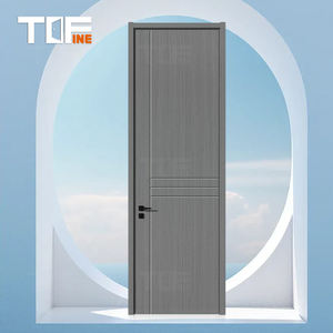 Film de revêtement PVC imperméable prix d'usine noir bois plastique composite bureau maison Villa chambres intérieur creux claque WPC portes - Product Image 3