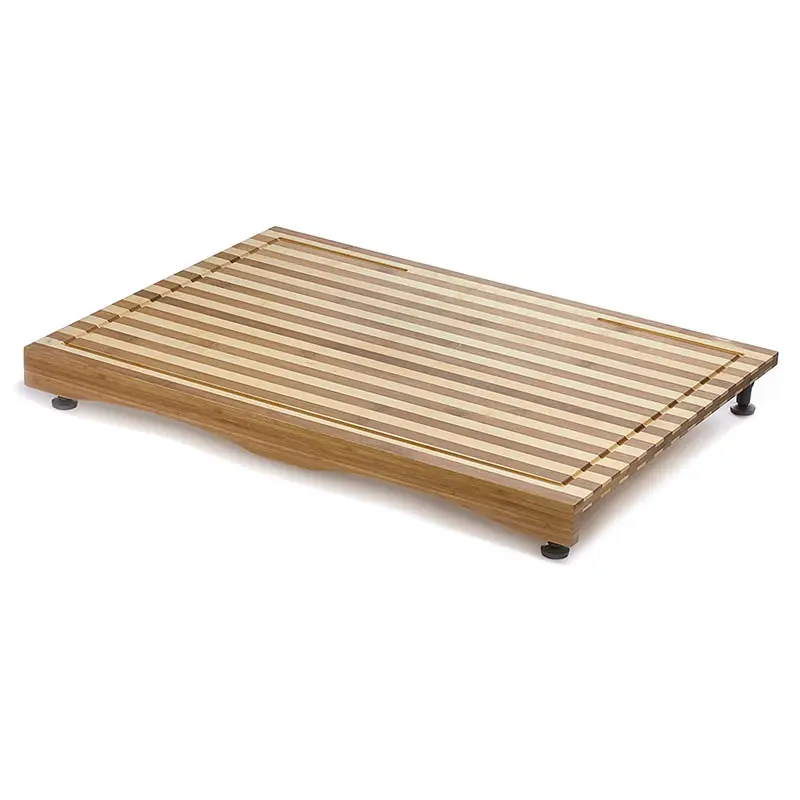 Hot Selling Dual Purpose Bamboo Chopping Board Stovetop Cover Cutting Board With Adjustable Legs
