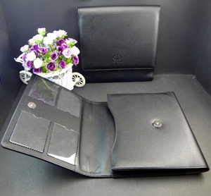 Porte-<span class=keywords><strong>documents</strong></span> de voiture en cuir PU noir au design classique, format A5, avec grande poche - Product Image 2