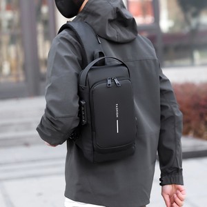 Sac de sport, nouvelle marque, sac bandoulière pour homme, cuir PU, classique, antivol, sac de poitrine, multifonctionnel pour homme - Product Image 1