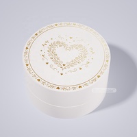 Coffret Cadeau Cosmétique Personnalisable avec Estampage Or, Emballage Premium pour la Saint-Valentin, Coffret Cadeau Rond en Deux Pièces pour Soins de la Peau
