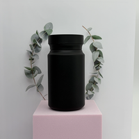 Flacon à pilules en PET noir mat, capacité de 90 capsules, pour emballage de médicaments et de vitamines