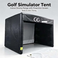 Simulador de Golf Inflable Hermético Personalizado, Jaula de Práctica de Golf con Pantalla de Impacto de Proyección, para Práctica en Interiores y Exteriores
