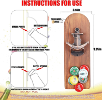 Décapsuleur mural en bois personnalisé avec aimant, plaque murale en bois pour décapsuleur