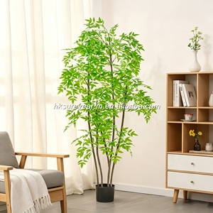 Árbol Artificial de Nandina Domestica, Maceta Grande, Bambú Sagrado Nórdico, Follaje Artificial para Decoración de Interiores, Hogar, Oficina, Jardín, 210 cm - Product Image 2