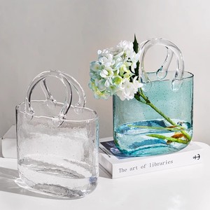 Decorative Table <strong>Glass</strong> <strong>Vases</strong> <strong>Glass</strong> Handbag Purse <strong>Bag</strong> Crystal Bud Flower <strong>Glass</strong> <strong>Vases</strong> - Product Image 1