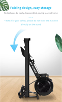 Máquina de Remo Ajustable para Gimnasio Comercial, Remo Plegable con Resistencia al Viento y Monitor LCD para Uso Doméstico