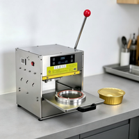 Scelleuse manuelle numérique en acier inoxydable pour boîtes rondes en aluminium, avec température et temps réglables, pour sceller les aliments