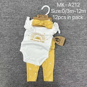 Pasgeboren Baby Kleding Katoen 3 Stuk Basis Romper En Broek Essentials Layette Set Voor Pasgeboren Baby Jongens En Meisjes