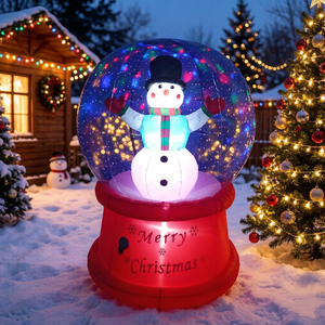 Globo de Nieve Inflable Navideño de 6 Pies con Muñeco de Nieve, Luces LED y Música, Decoración Navideña para Jardín Exterior - Product Image 2