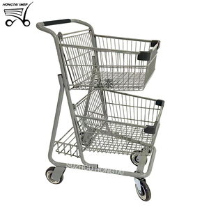 HT-BT11 mua sắm giỏ hàng trolly với đôi kim loại giỏ hai lớp xe đẩy - Product Image 1