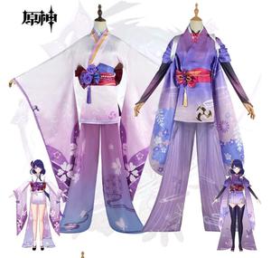 Ecowalson <span class=keywords><strong>Genshin</strong></span> <span class=keywords><strong>Impact</strong></span> Raiden Makoto Baal Cosplay Costume Adulte Carnaval Uniforme Perruque Anime Halloween Mascarade Raiden - Product Image 6