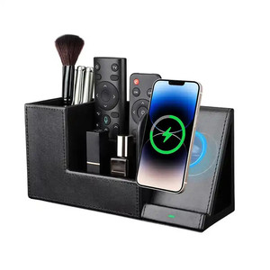 Tv telecomando scatola di immagazzinaggio con 3 scomparti per organizzazione di occhiali wireless con supporto di ricarica usb per ufficio - Product Image 3