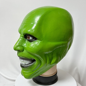 Máscara de <span class=keywords><strong>Disfraz</strong></span> de Loki Verde, Personaje de Película, Jim, <span class=keywords><strong>Disfraz</strong></span> de Cosplay, Látex Suave, Máscara de Carnaval - Product Image 3