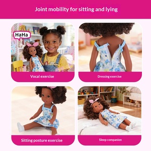 Muñeca Negra Africana de 41 cm, Muñeca Inteligente de Vinilo que Habla, Juguete Infantil, Compañera de Sueño Relajante para Niñas de 0 a 24 Meses - Product Image 4