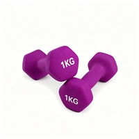 Ensemble d'haltères en fonte néoprène coloré de 12 kg avec support pour la maison et la salle de sport