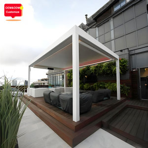 Pérgola Bioclimática Retráctil con Techo Motorizado Impermeable de Aluminio para Jardín Exterior de 6x4 6x5 6x6m con Rejillas - Product Image 5