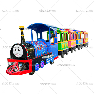 รถไฟเด็กเล่นพร้อมตู้โดยสารเหล็กสีสันสดใส 4 ตู้ มอเตอร์ 5 กิโลวัตต์ สำหรับความสนุกสนานและความผจญภัยในครอบครัว ที่สวนสนุกเชิงพาณิชย์ - Product Image 1