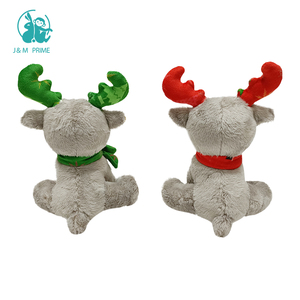 Peluche de Reno suave personalizado para Navidad, animales de peluche con bufanda roja, LOGO bordado - Product Image 4