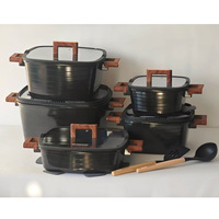 Collection de 15 ustensiles de cuisine élégants : Casseroles carrées 20-32 cm, Poêle peu profonde 28 cm, Couvercles en silicone – Outils de cuisine modernes en gros