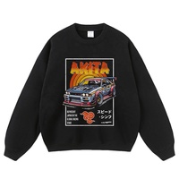 Sweat-shirt à capuche délavé et vieilli, motif lettrage dégradé, coupe décontractée, épaules tombantes, style rétro américain, pull pour homme