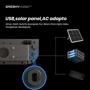 SRESKY haute luminosité extérieur LED lampadaire <span class=keywords><strong>solaire</strong></span> étanche IP65 alimenté par batterie Solares Luces Solares De l'extérieur - Product Image 4