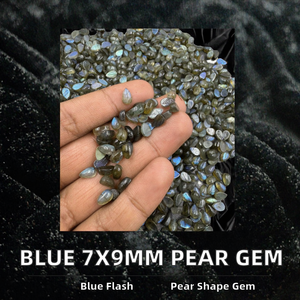 GEMAS DE RUBÍ de Alta Calidad, 7x9mm, Labradorita Azul Natural, Forma de Pera Lisa, Cabujón, Piedras Preciosas Sueltas, 1KG, para Fabricación de Joyería, Venta al Por Mayor - Product Image 2