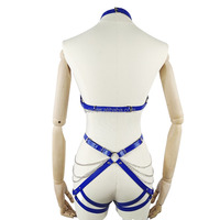 SacKnove Professionnel Usine Bleu Noir Harnais Sex Toy Bdsm Bondage Fétiche Sexy Lingerie Menottes Harnais En Cuir Adulte