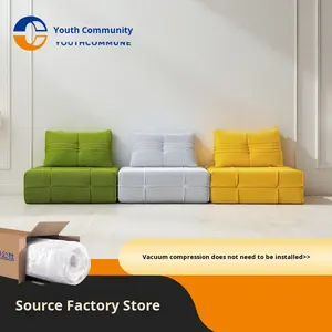 Sofá cama individual de estilo perezoso con cubierta lavable de esponja comprimida al vacío para sala de estar-Precio de fábrica/venta al por mayor - Product Image 1