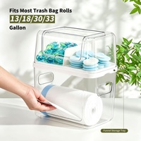 Kotak Penyimpanan Kantong Sampah Plastik 400ml Pull-Out 2-in-1 Organizer dengan Kompartemen untuk Pod Deterjen Cuci dan Tablet Pewangi