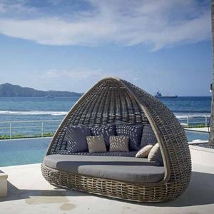 فوشان مصنع للماء وسادة معدنية الروطان سرير شمسي الخوص daybed جولة بالي في الهواء الطلق حمام سباحة الروطان سرير الشاطئ - Product Image 3