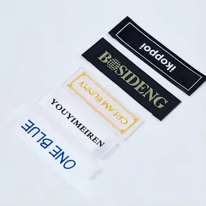 Hot melt Wash Cloth label customized fine with clothes and home textile collar label Woven Labels customized