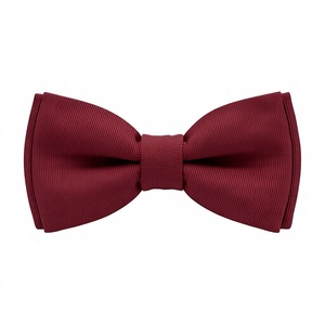 Nœud Papillon Homme Bordeaux de Luxe pour Mariage et Soirée, Fait Main, à Nouer Soi-même, en Polyester, Vente en Gros Direct Usine, Prix Bas - Product Image 1