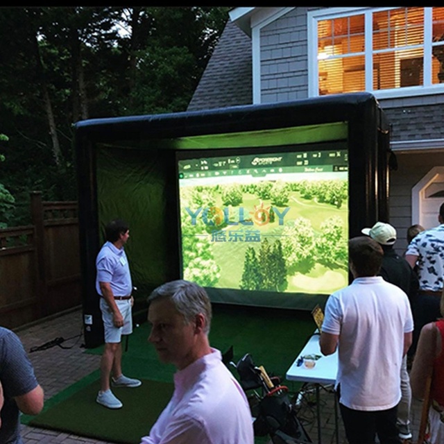Inflatable Golf Simulator Tent Portable Air Blown Golf Sports Training Tent With Electric Air Pump for Backyard Use