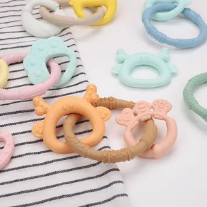 JWX giocattoli masticabili in Silicone personalizzati nuovi anelli sensoriali per autismo ecologici giocattoli per la dentizione in Silicone morbido giocattolo per massaggiagengive per neonati