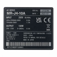 Servomoteur industriel haute performance 100W AC 200V à interface logique à réponse rapide MR-J4-10A