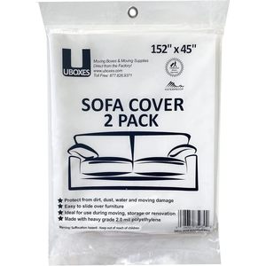 Funda para sofá, paquete de 2, 152 x 45 pulgadas, impermeable, protector de muebles para mudanzas y almacenamiento - Product Image 6