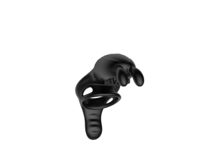 Men's Black Silicon Wireless Remote Rampant Rabbit <b>Vibrating</b> Spermatic Ring 9-frequency <b>Vibration</b> Real Touch Feeling 100% - Product Image 6