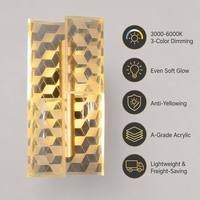 Applique murale LED 3D géométrique de style italien tendance 2026, en aluminium de luxe, avec losanges gravés en acrylique, pour la décoration d'hôtel