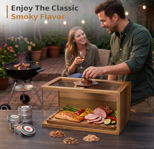 Caja de Ahumado Portátil de Madera para Alimentos, Kit de Ahumador de Mesa con 6 Tipos de Virutas de Madera para Carne, Bar de Cócteles, Restaurante - Product Image 6