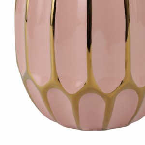 Vaso in Ceramica con Accenti Oro Rosa, Vaso Decorativo Moderno per Soggiorno, Camera da Letto, Ufficio e Scrivania - Product Image 4