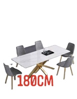 Plateau en marbre pour salle à manger, 3 pièces, cuisine, salle à manger, pieds en acier inoxydable