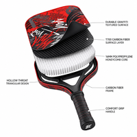 Raquette de pickleball Lingjun 16 mm Aero-hole Open Throat T700 en fibre de carbone brute, surface de friction professionnelle, raquette USAPA pour adultes, entraînement